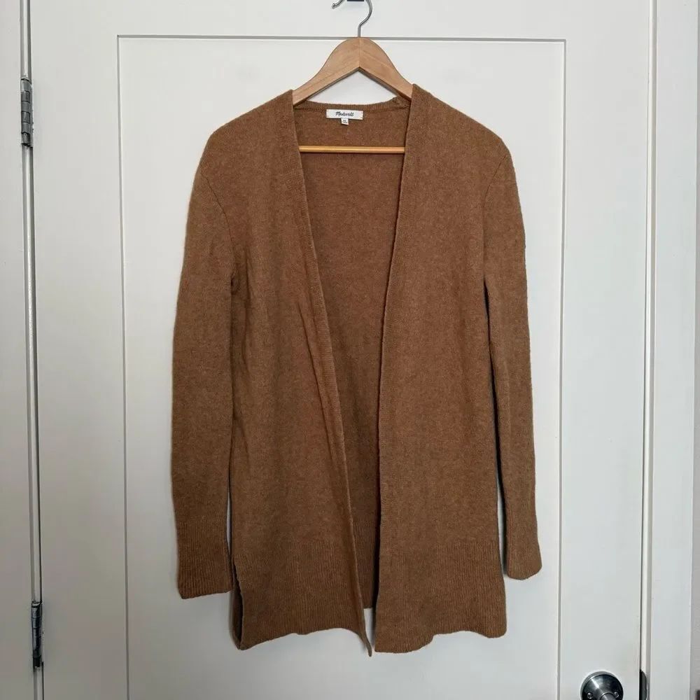 Madewell Walker Open Cardigan Womens Sz XS Camel Wool Alpaca Blend Stretch Cozy